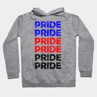 Polyamory Pride Flag Colors Repeating Text Design Hoodie